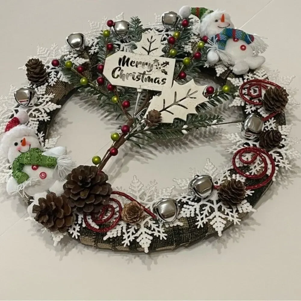 Christmas Snowman Merry Christmas Wreath 14